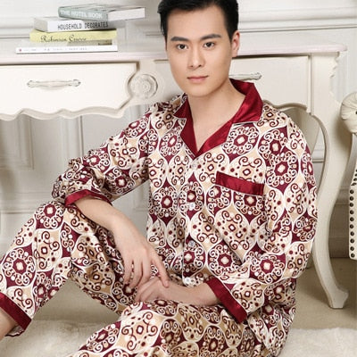 Men's Designer Ice Silk Pajama Set