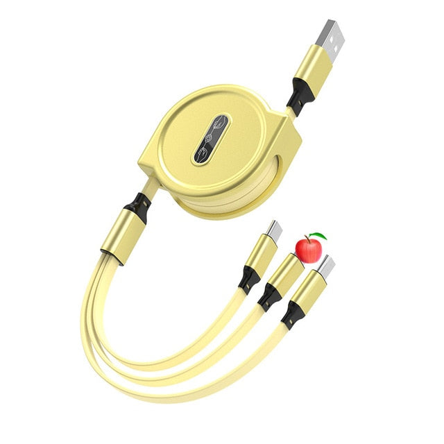 3 In 1 USB Extendable Data Cable